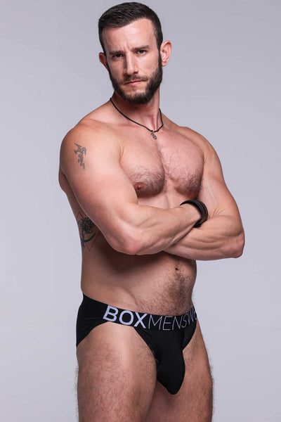 Mens Tanga Briefs: Defined Crotch - Black