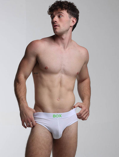 Colour Pop Briefs - White & Green