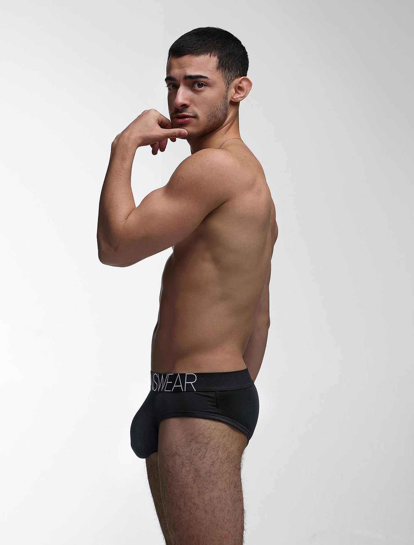 Mens Hipster Trunks: Defined Crotch - Black