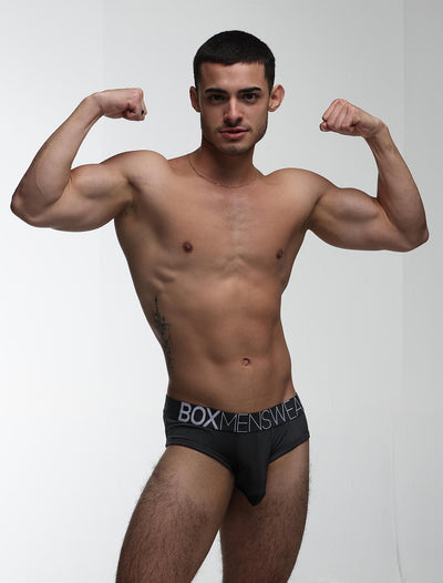 Mens Hipster Trunks: Defined Crotch - Black