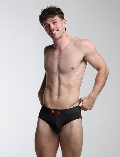 Colour Pop Briefs - Black & Orange