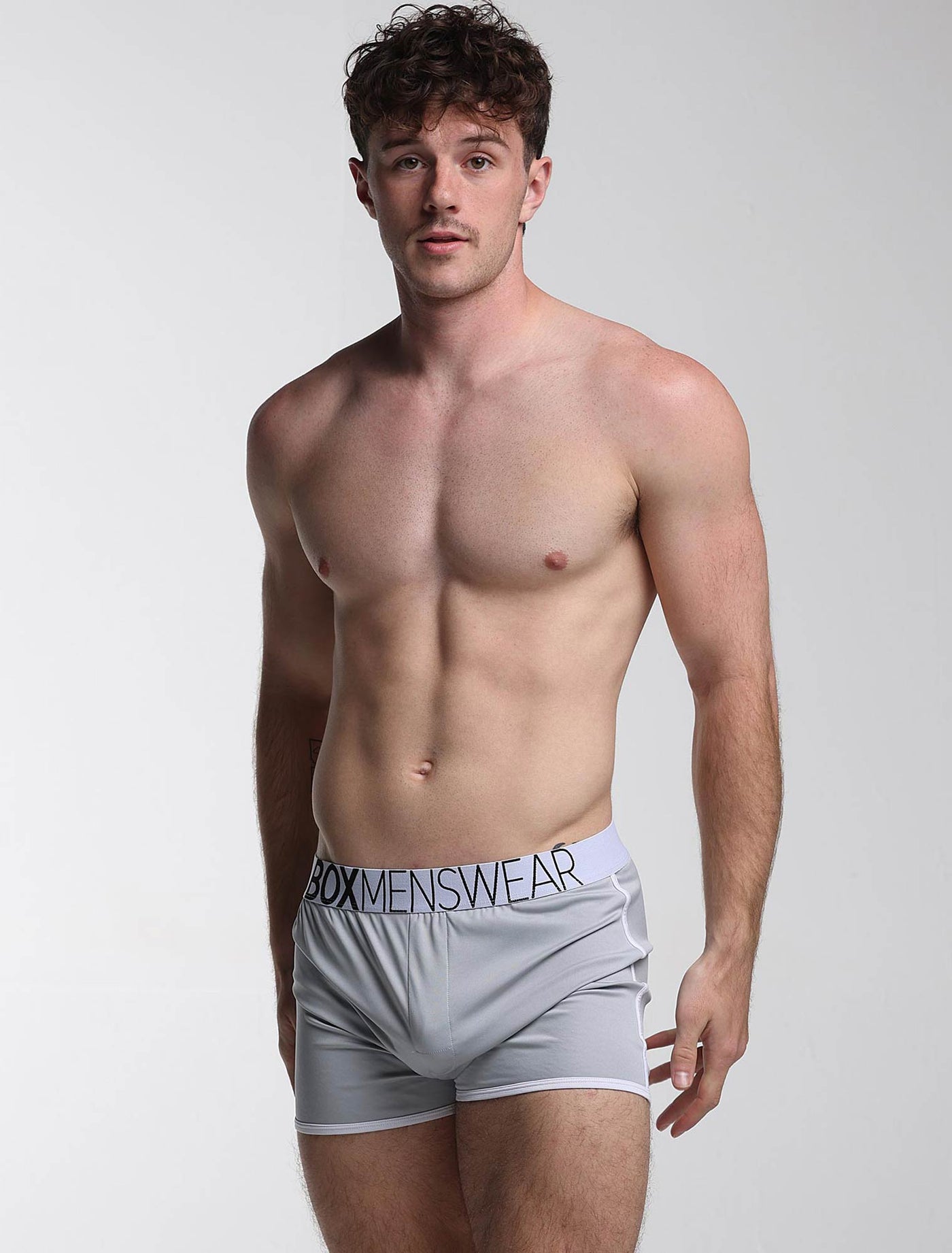 Mens Sports Loose Fit Boxers - Greyscale