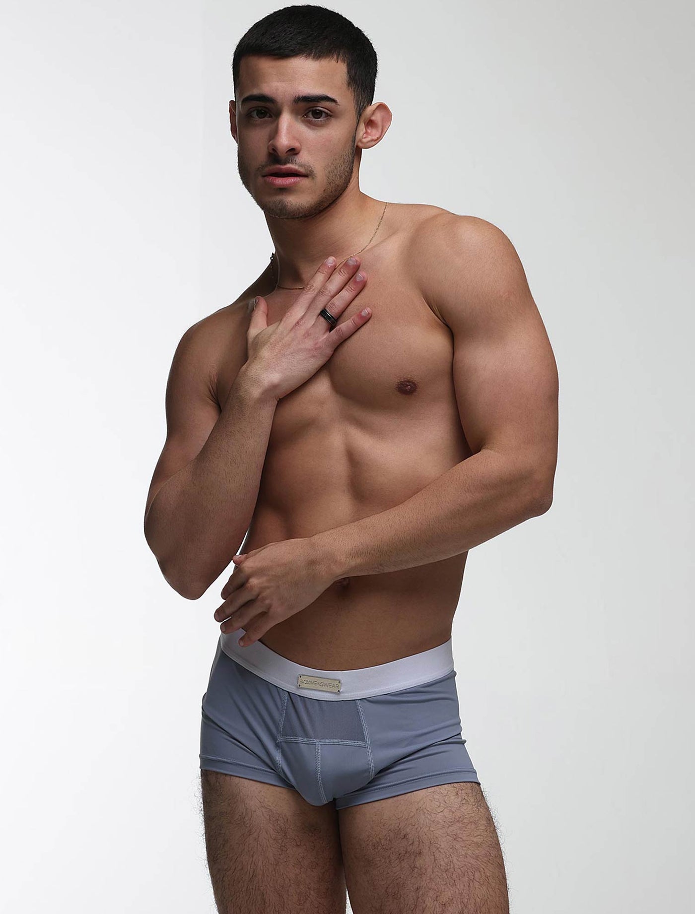 Mens Curved Mesh Boxers - Blue