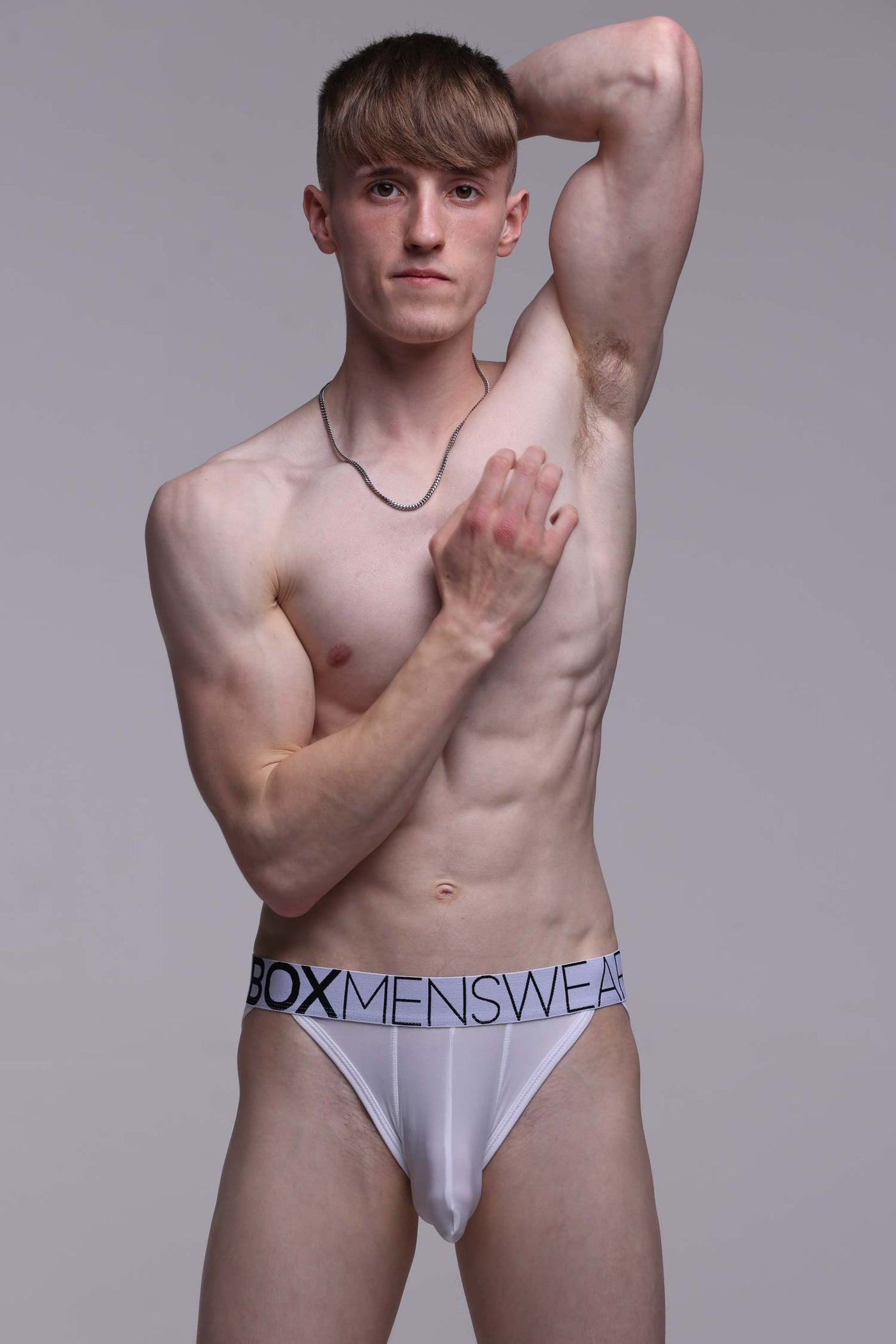 Mens Tanga Briefs: Defined Crotch - White