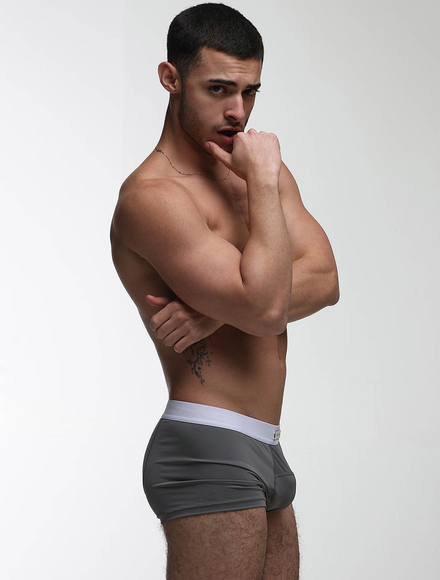 Mens Curved Mesh Boxers - Grey