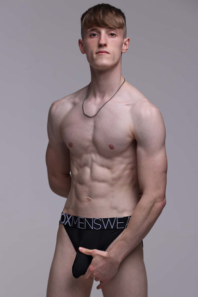 Mens Tanga Briefs: Defined Crotch - Black