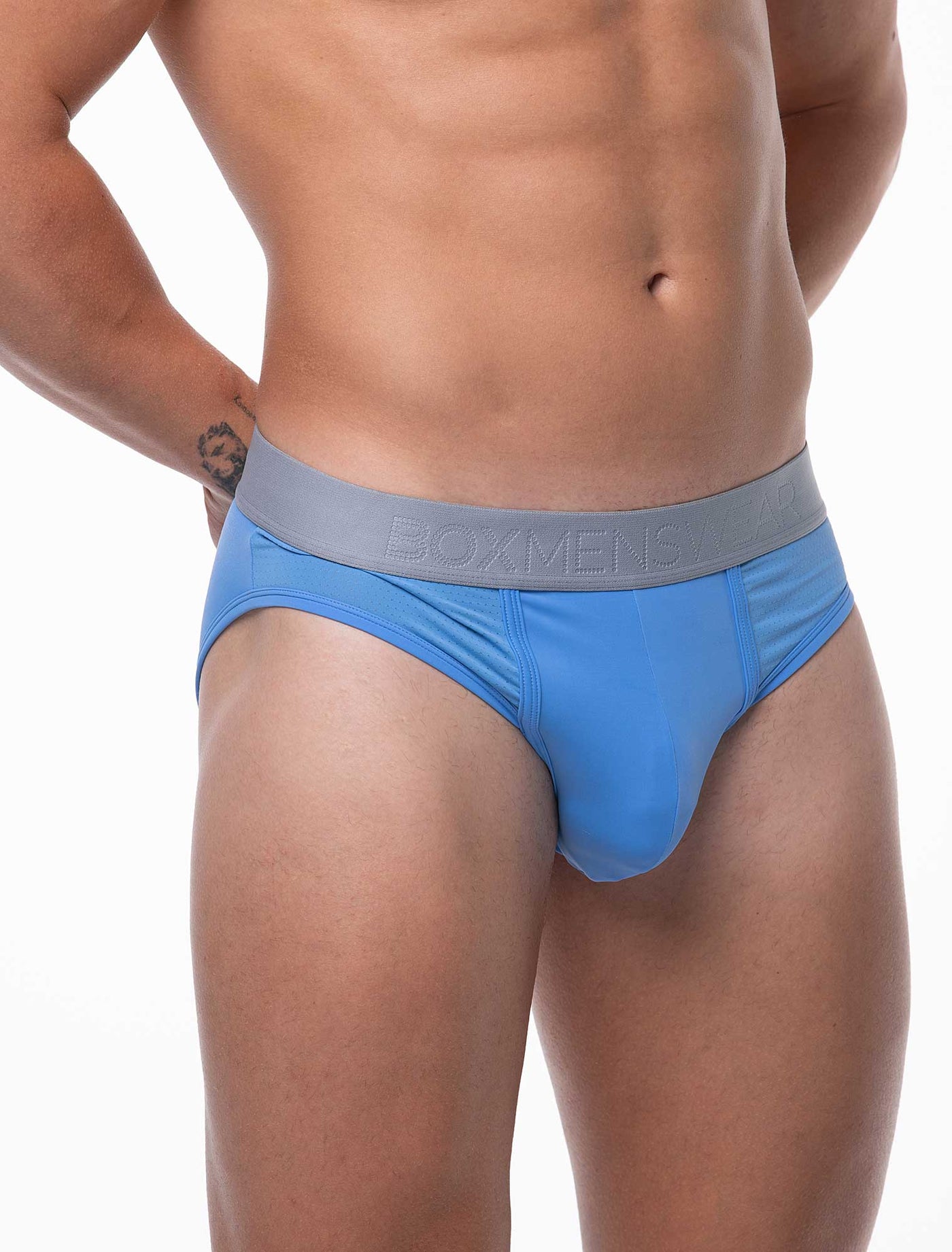 Mesh Panel Briefs - Coastal Blue