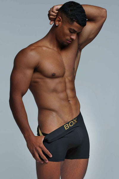 Metallic Modal Boxers - Black & Gold