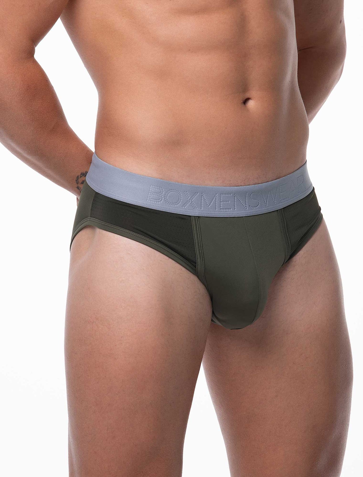 Mesh Panel Briefs - Château Green