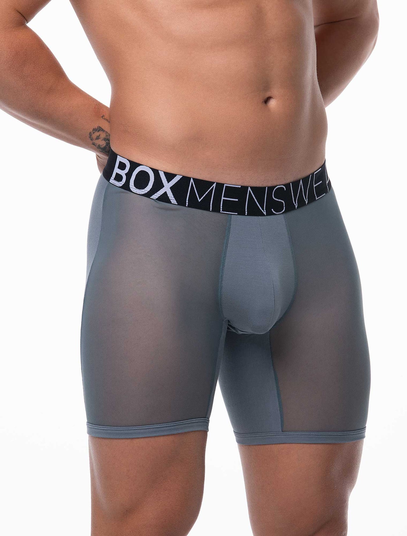 King Fit Mesh Panel - Transparent Crotch: Gun Metal Grey