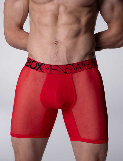 King Fit Mesh Panel - Transparent Crotch: Direct Red