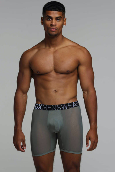 King Fit Mesh Panel - Transparent Crotch: Gun Metal Grey