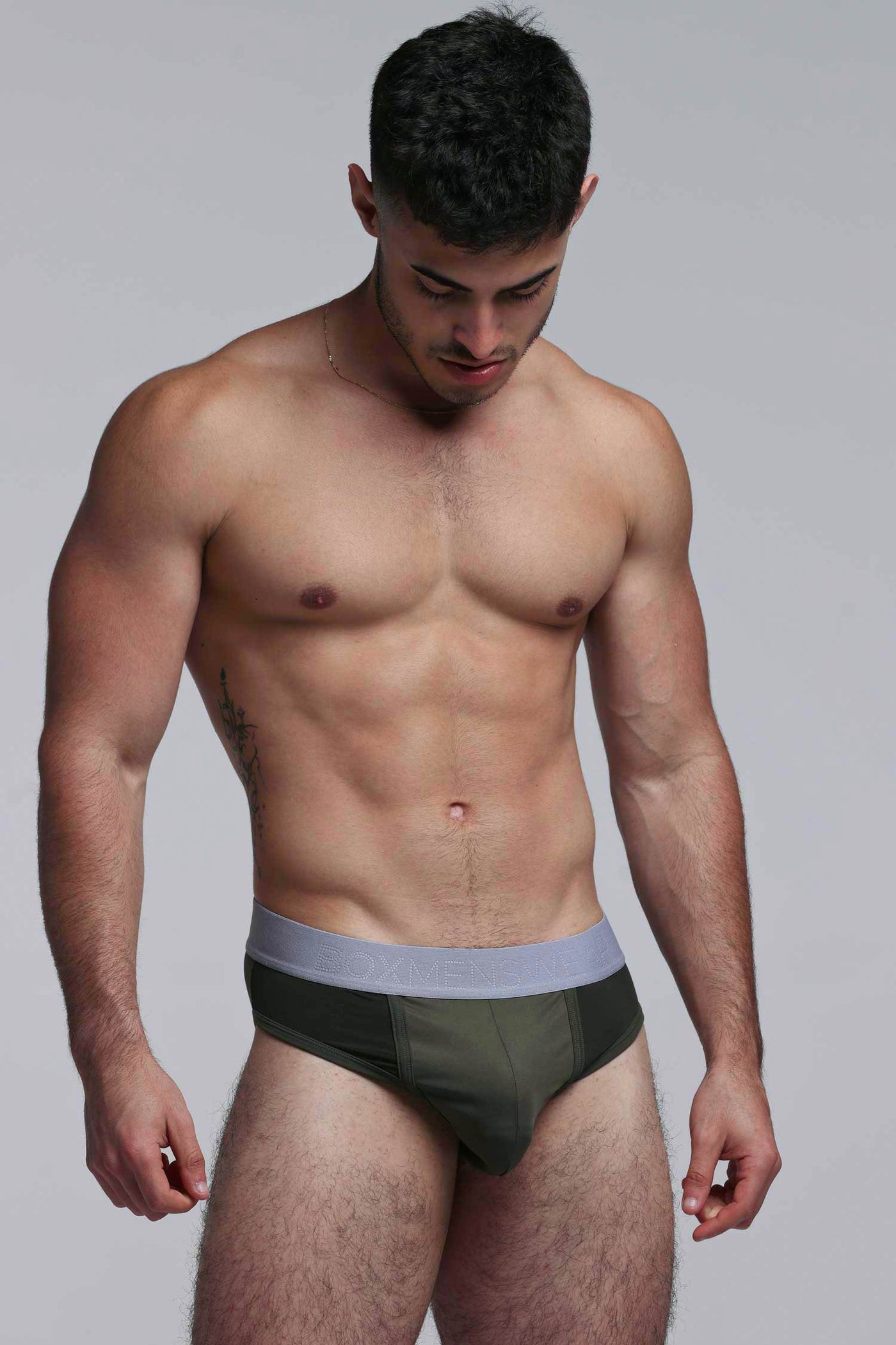 Mesh Panel Briefs - Château Green