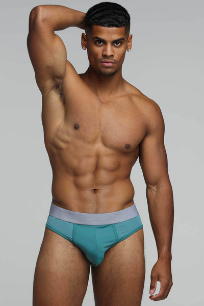 Mesh Panel Briefs - Riviera Teal
