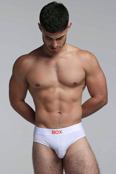 Colour Pop Briefs - White & Orange