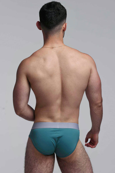 Mesh Panel Briefs - Riviera Teal