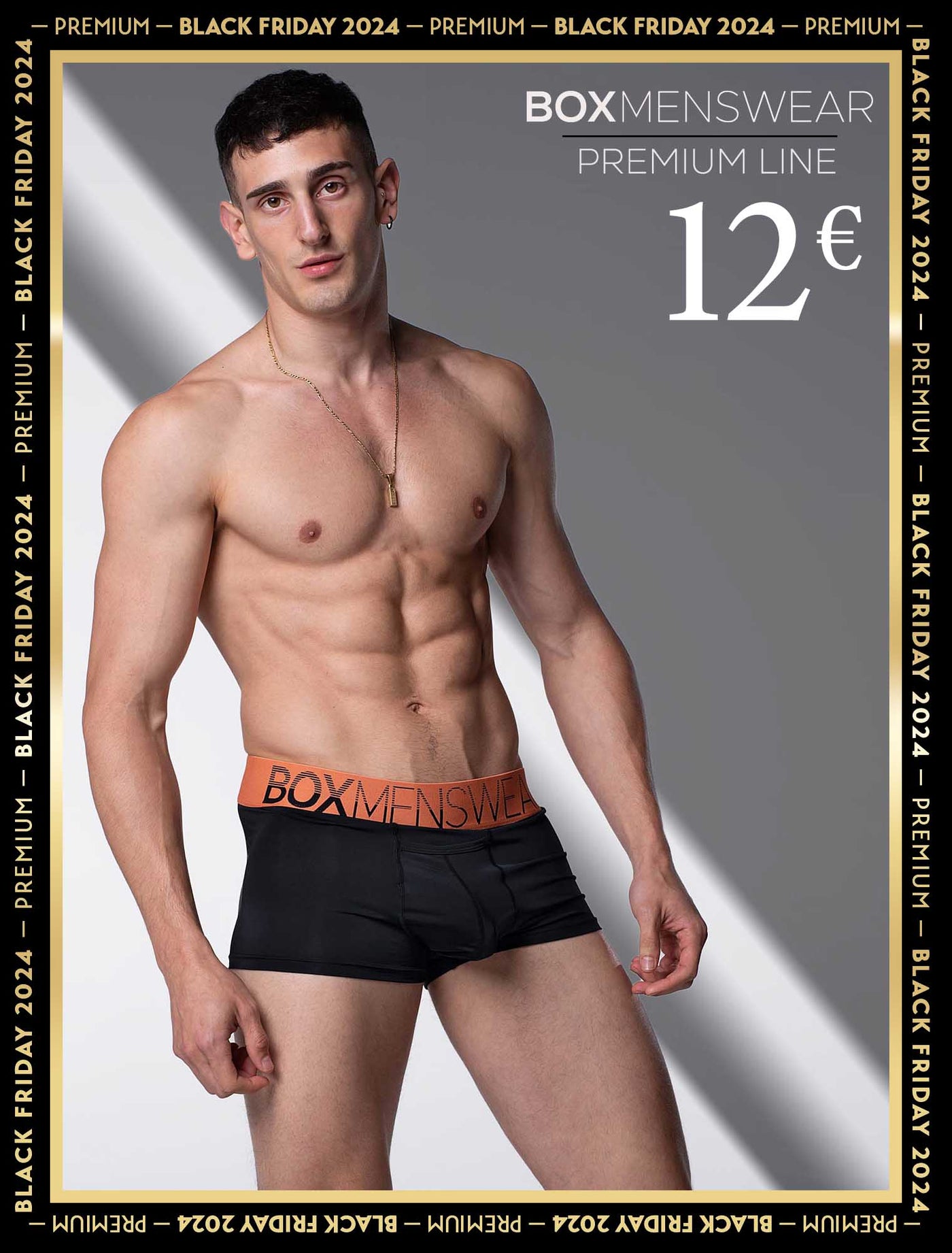 Mens Arched Keyhole Boxers - Inferno Noir