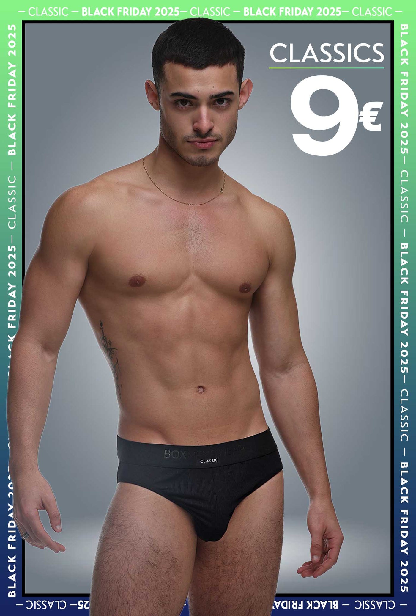 Mens Classic Ribbed Briefs - Black
