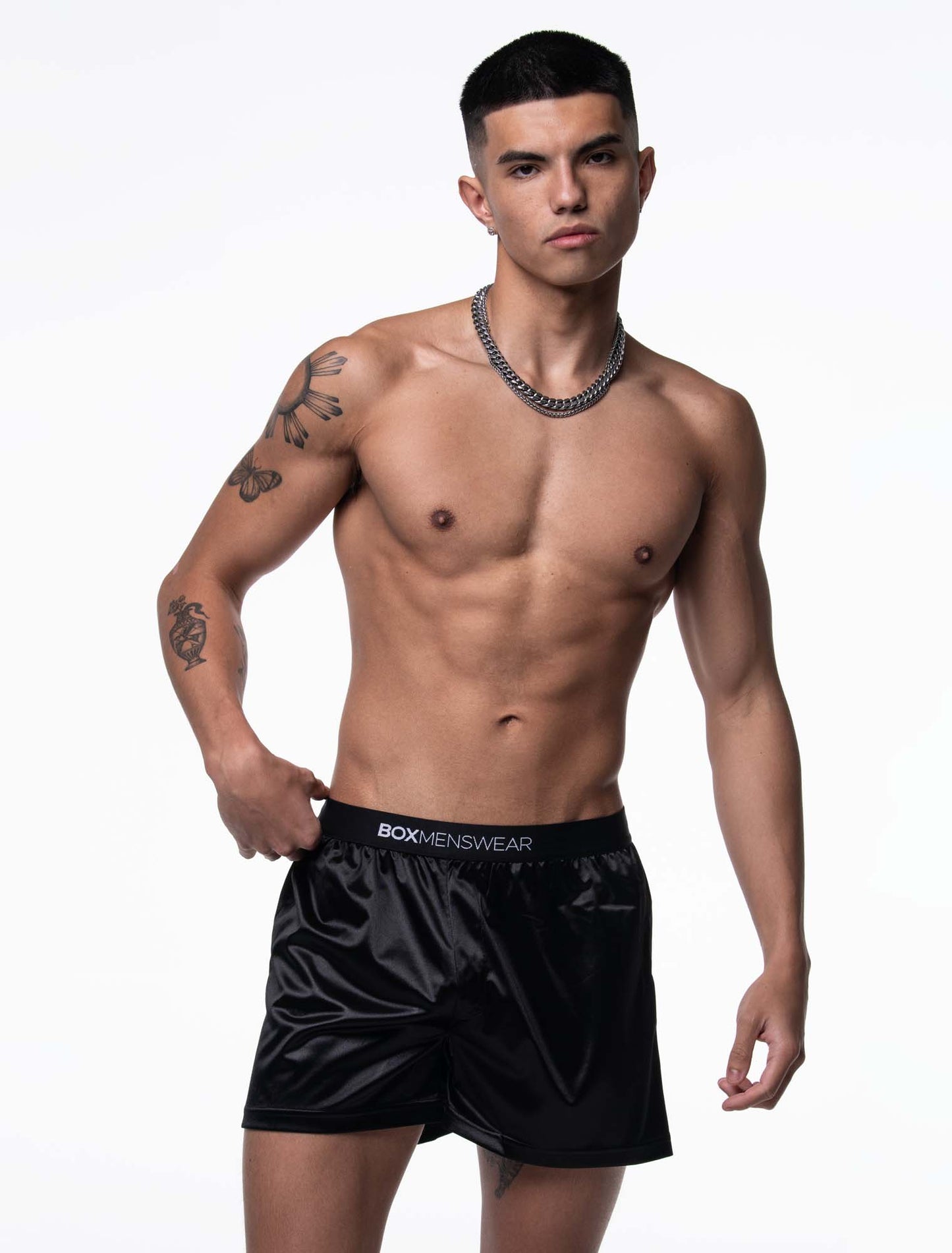 Silk Decline Boxer Shorts - Black Velvet - boxmenswear - {{variant_title}}