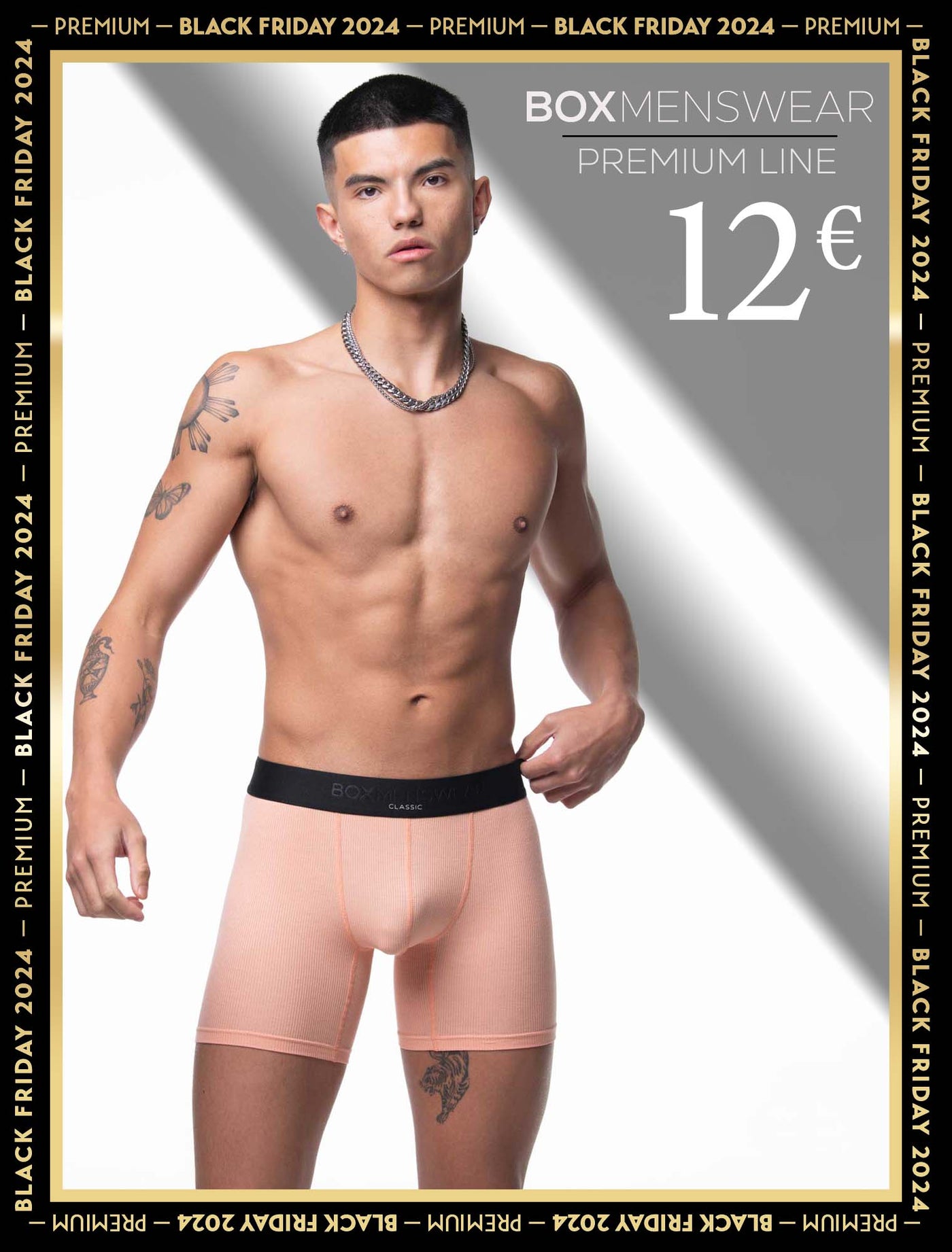 Mens Classic Ribbed Boxers - Peach