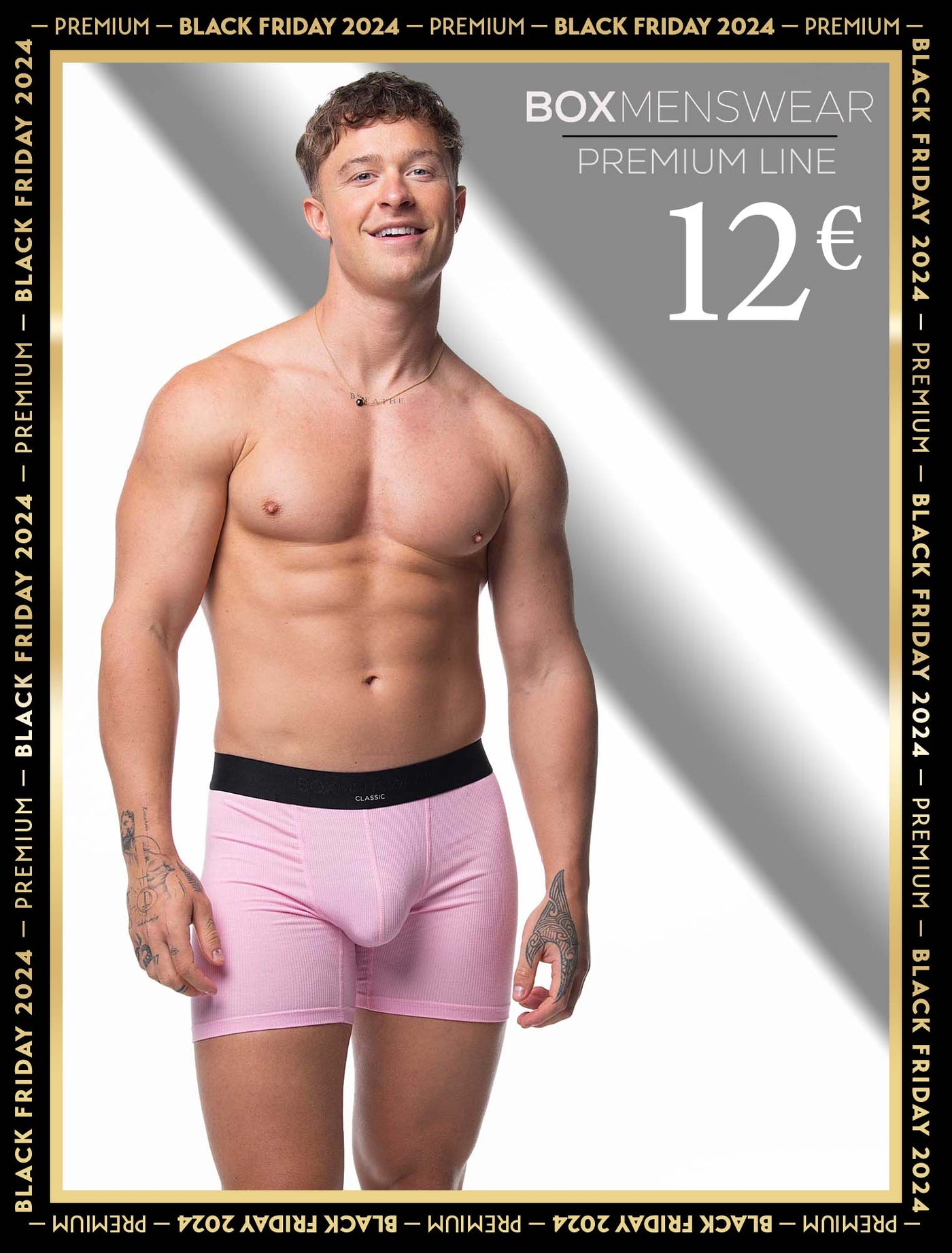 Mens Classic Ribbed Boxers - Pink