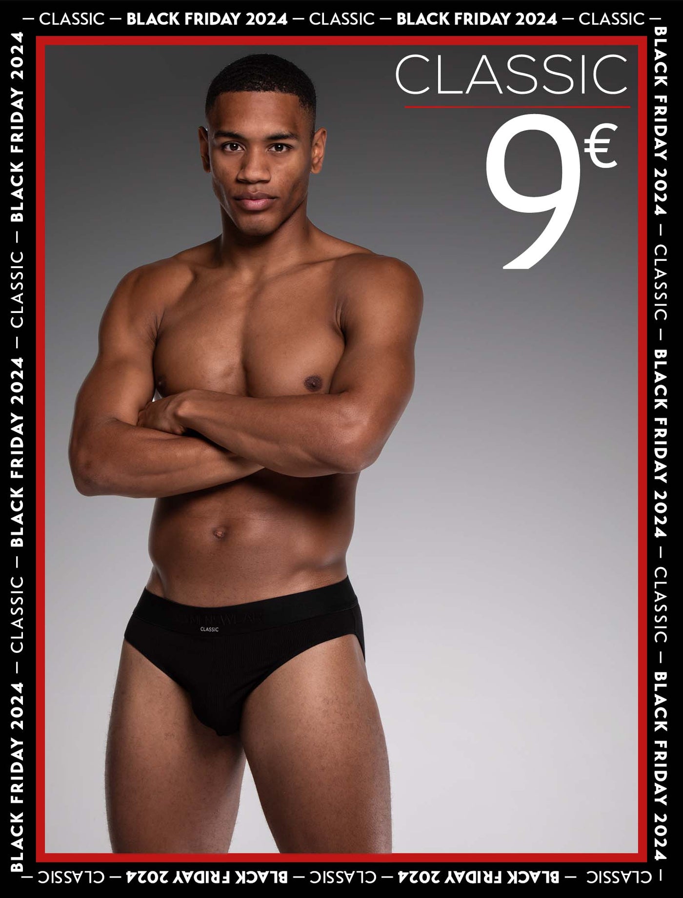 Mens Classic Ribbed Briefs - Black