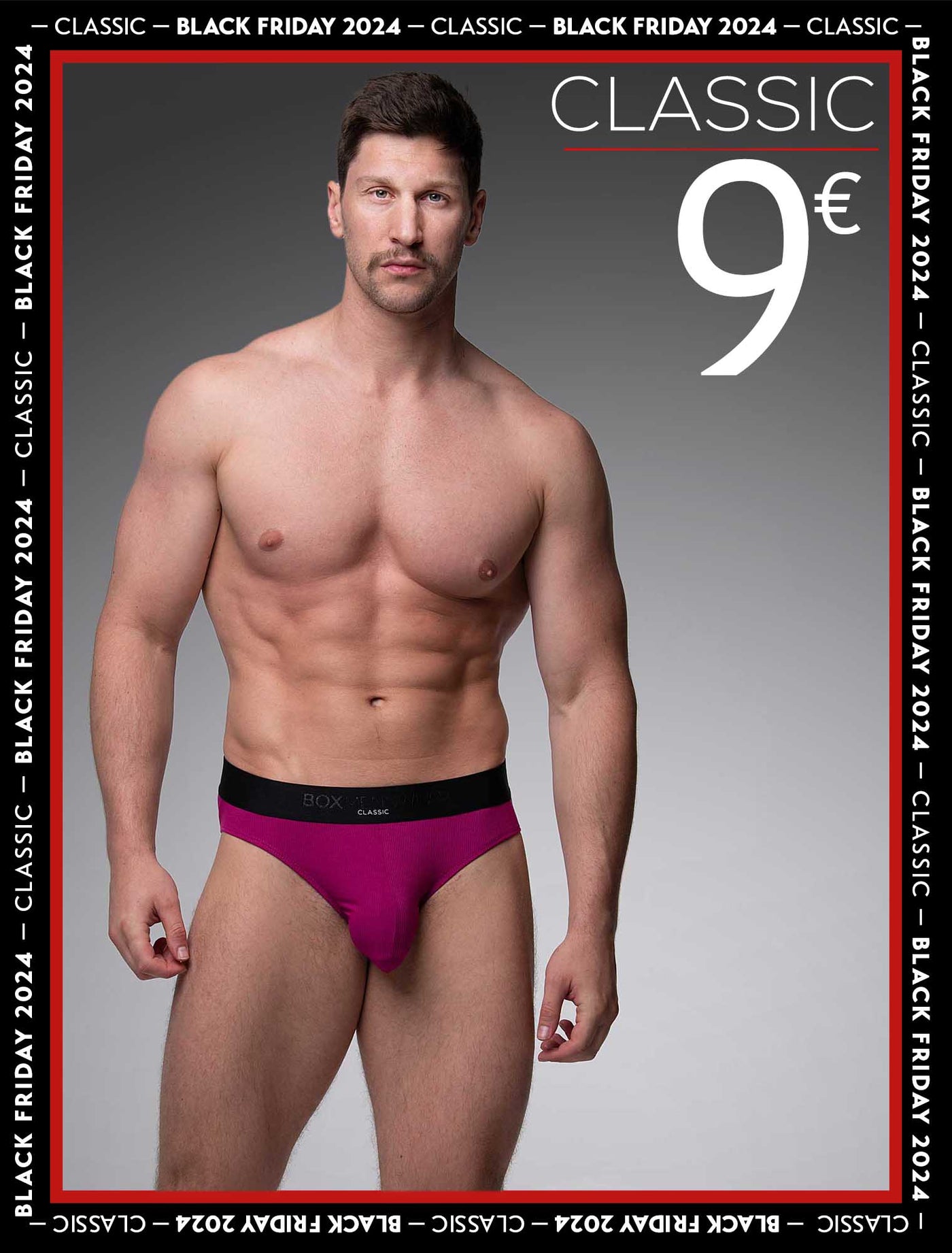 Mens Classic Ribbed Briefs - Cherry