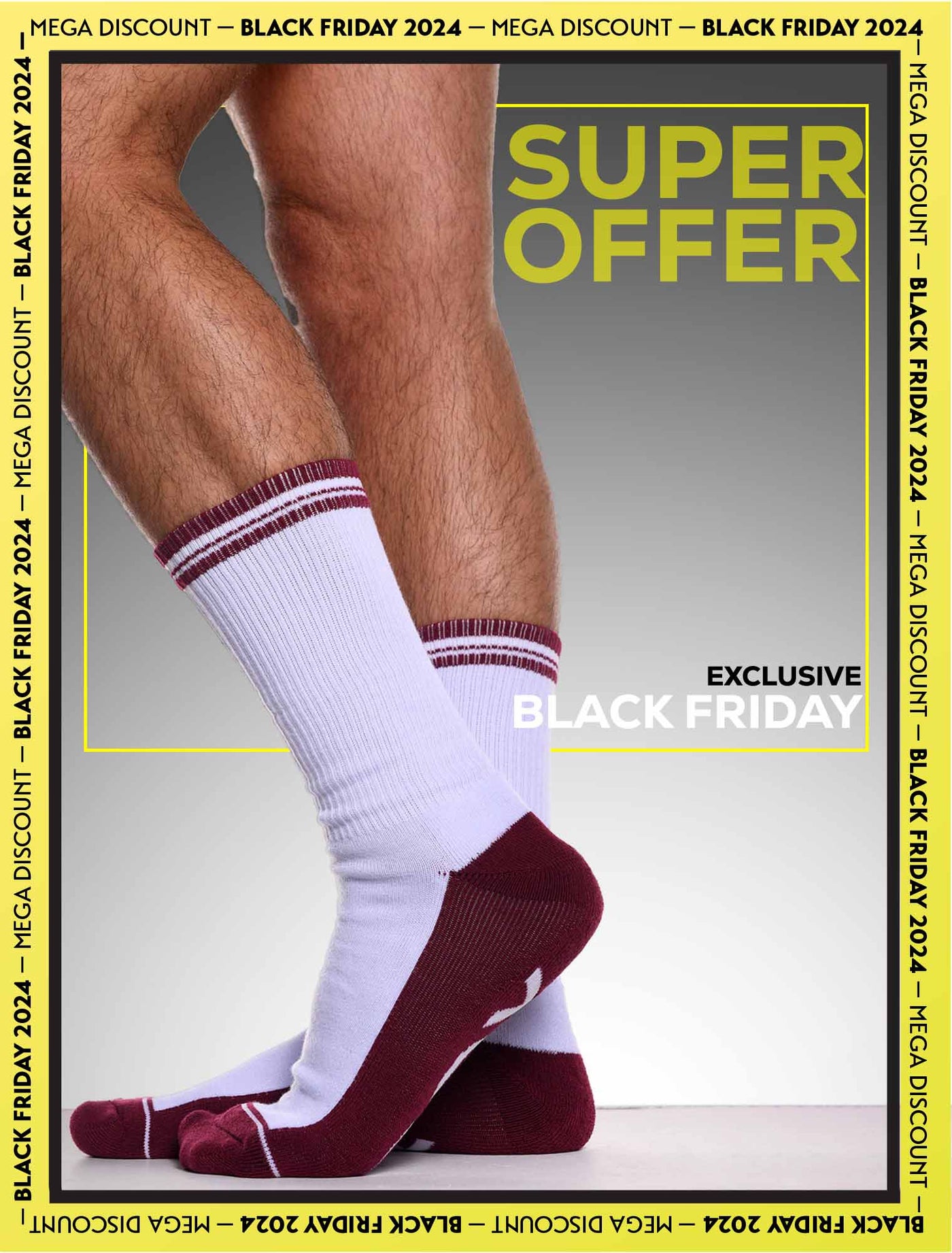 Arctic White & Burgundy - Lux Sports Socks