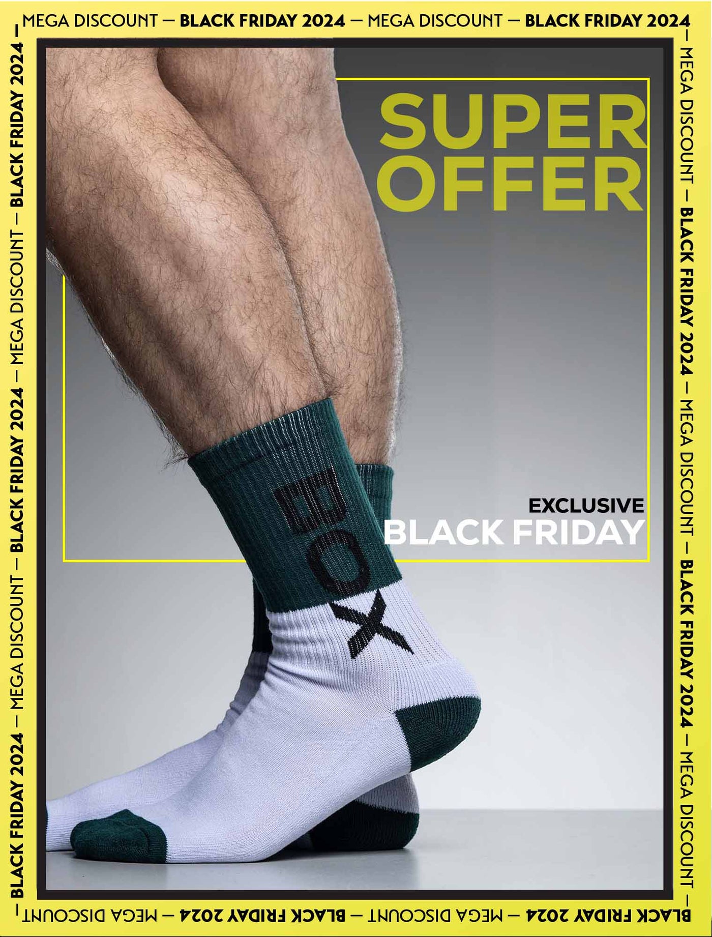 Box Sports Socks - Green Colour Block