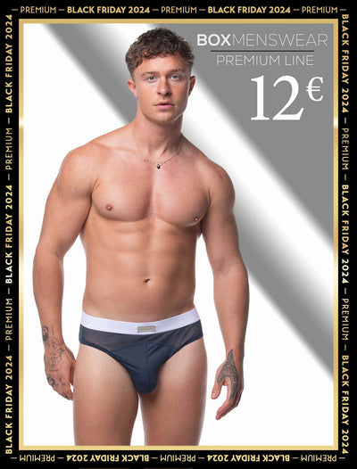 Mens Curved Mesh Briefs - Navy