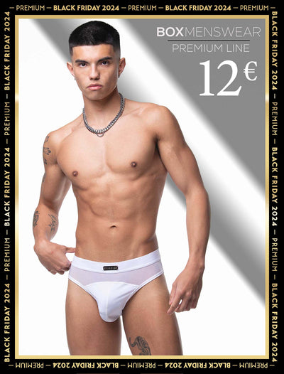 Mens Curved Mesh Briefs - White