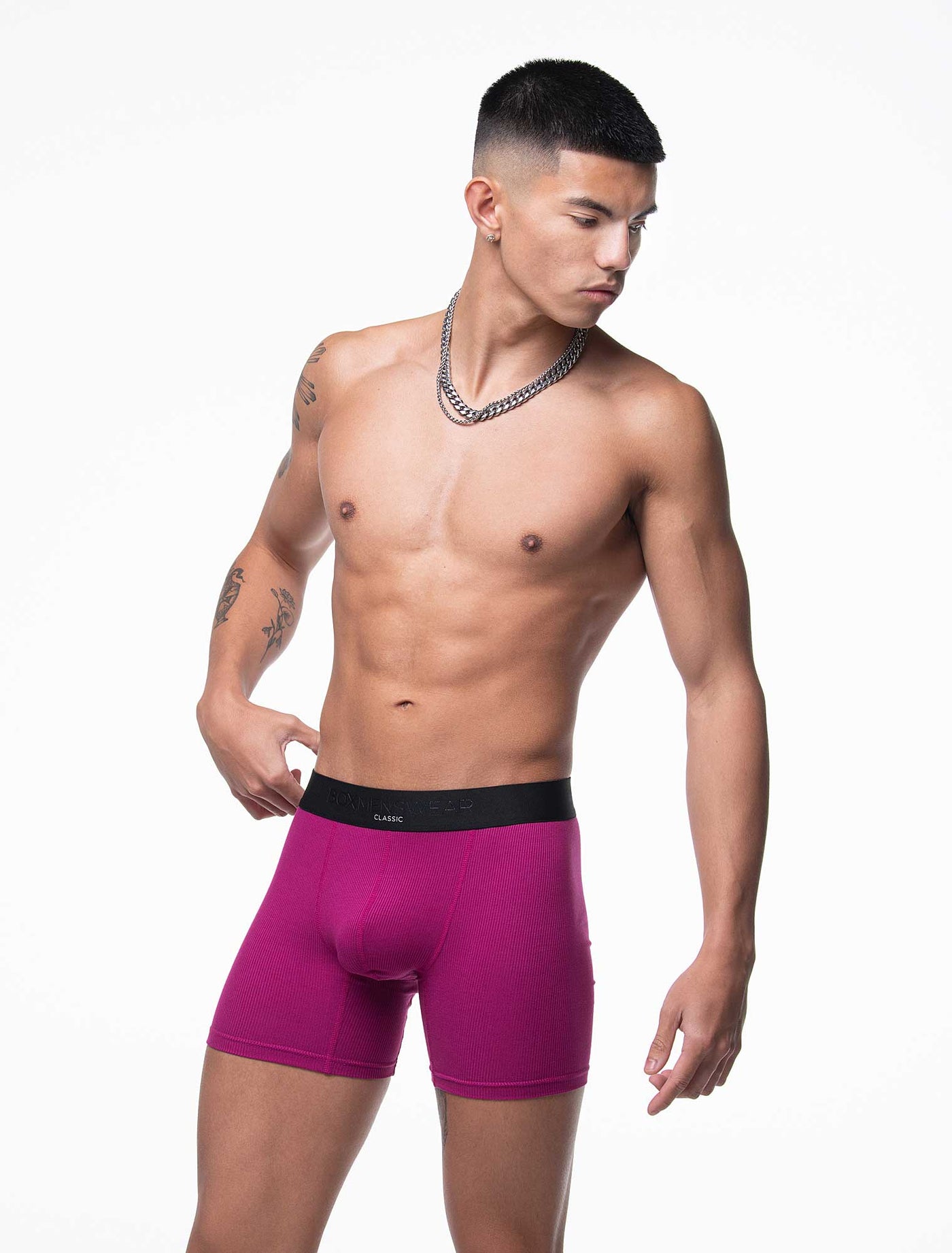 Mens Classic Ribbed Boxers - Cherry