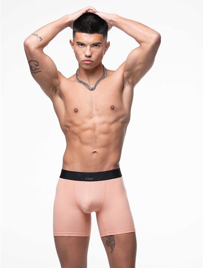 Mens Classic Ribbed Boxers - Peach