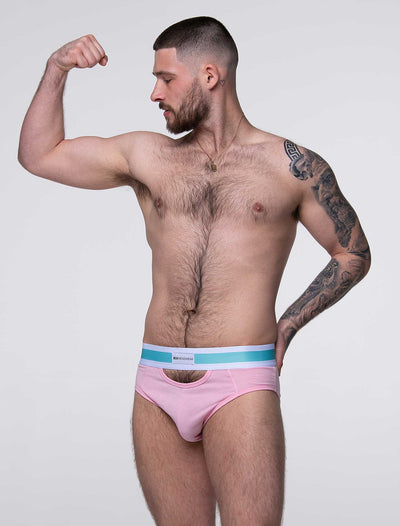 Mens Cut-Out Briefs - Pink