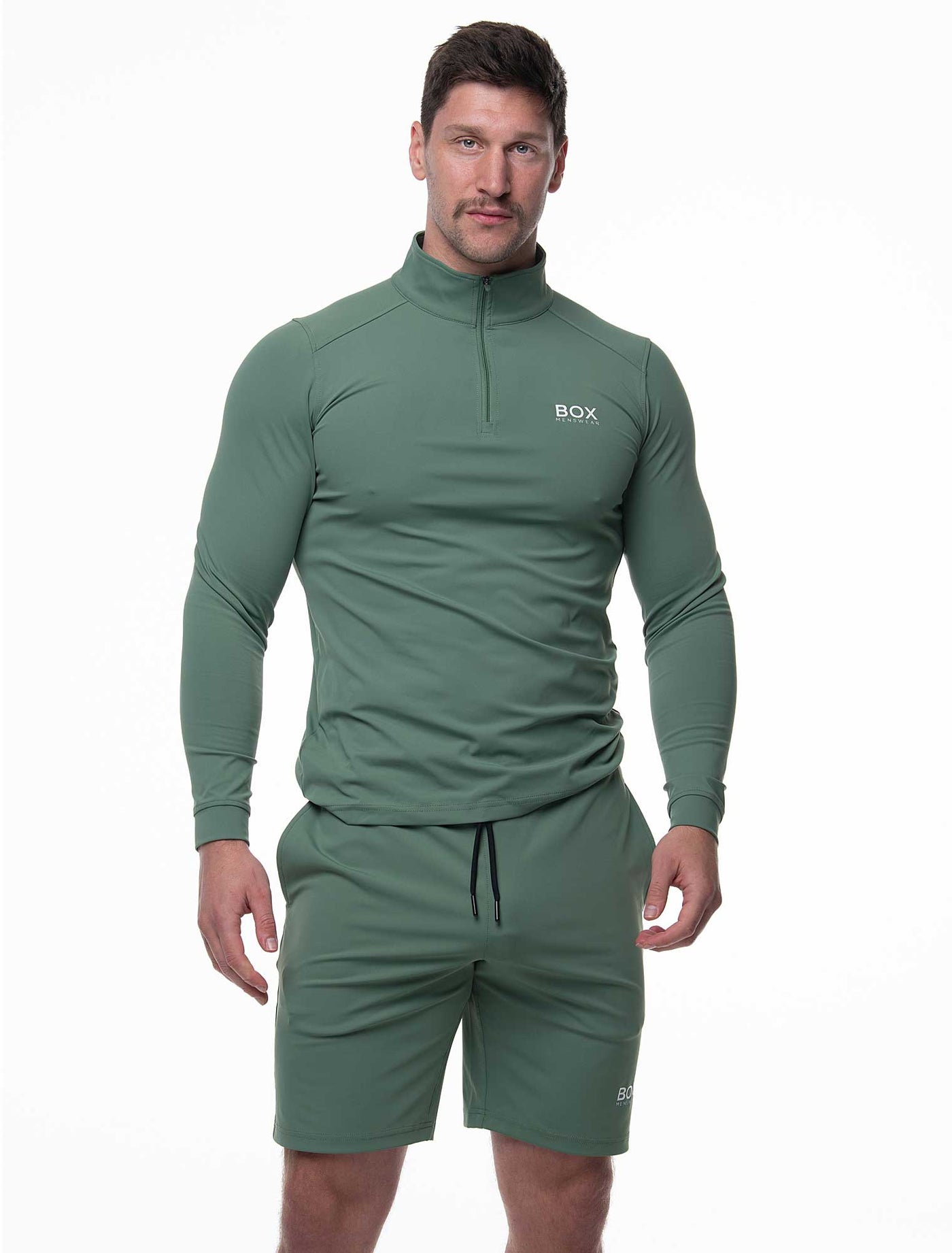 Active Panelled 1/4 Zip Jacket - Green