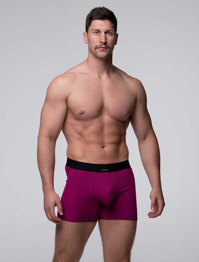 Mens Classic Ribbed Boxers - Cherry