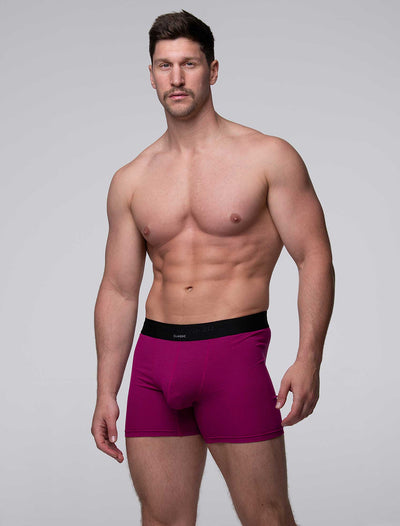 Mens Classic Ribbed Boxers - Cherry