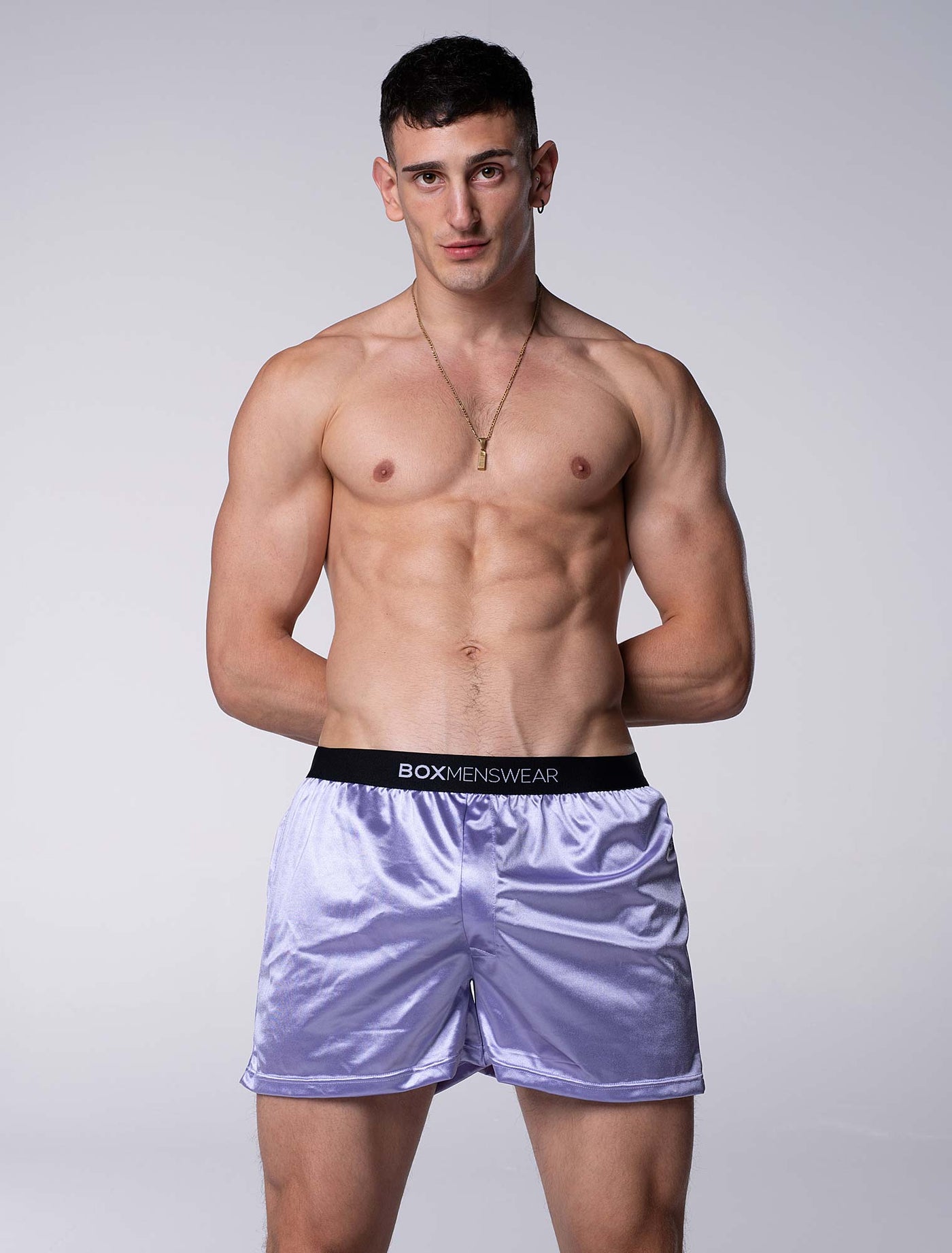 Silk Decline Boxer Shorts - Illustrious Lavender