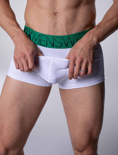 Mens Arched Keyhole Boxers - Enigma Green