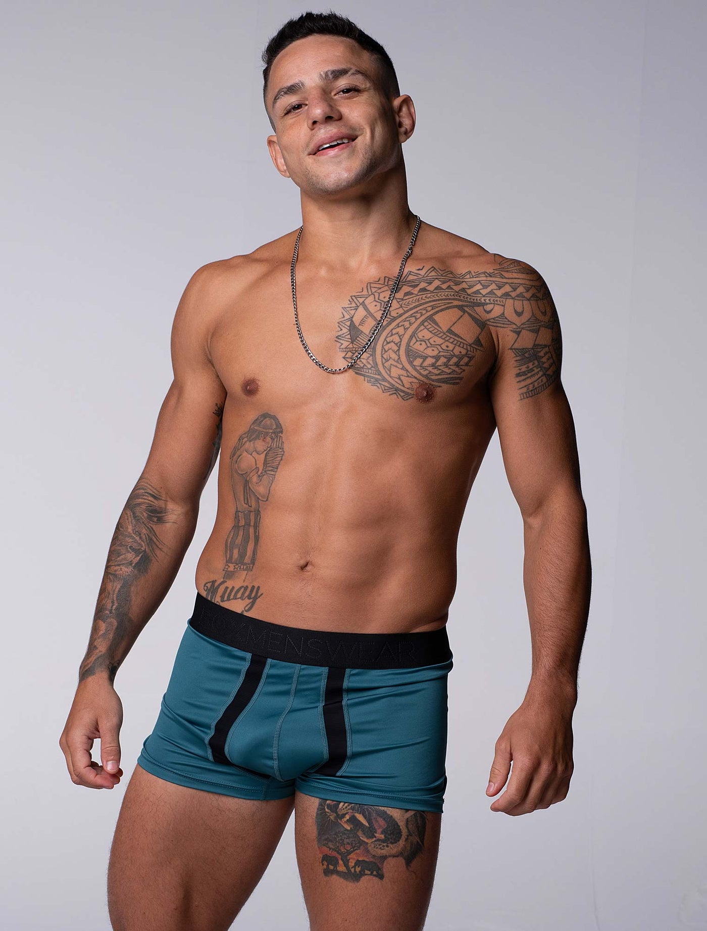 Motion Mesh Boxers - Aqua