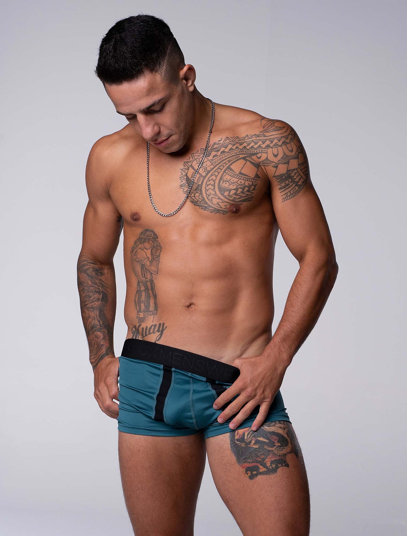 Motion Mesh Boxers - Aqua