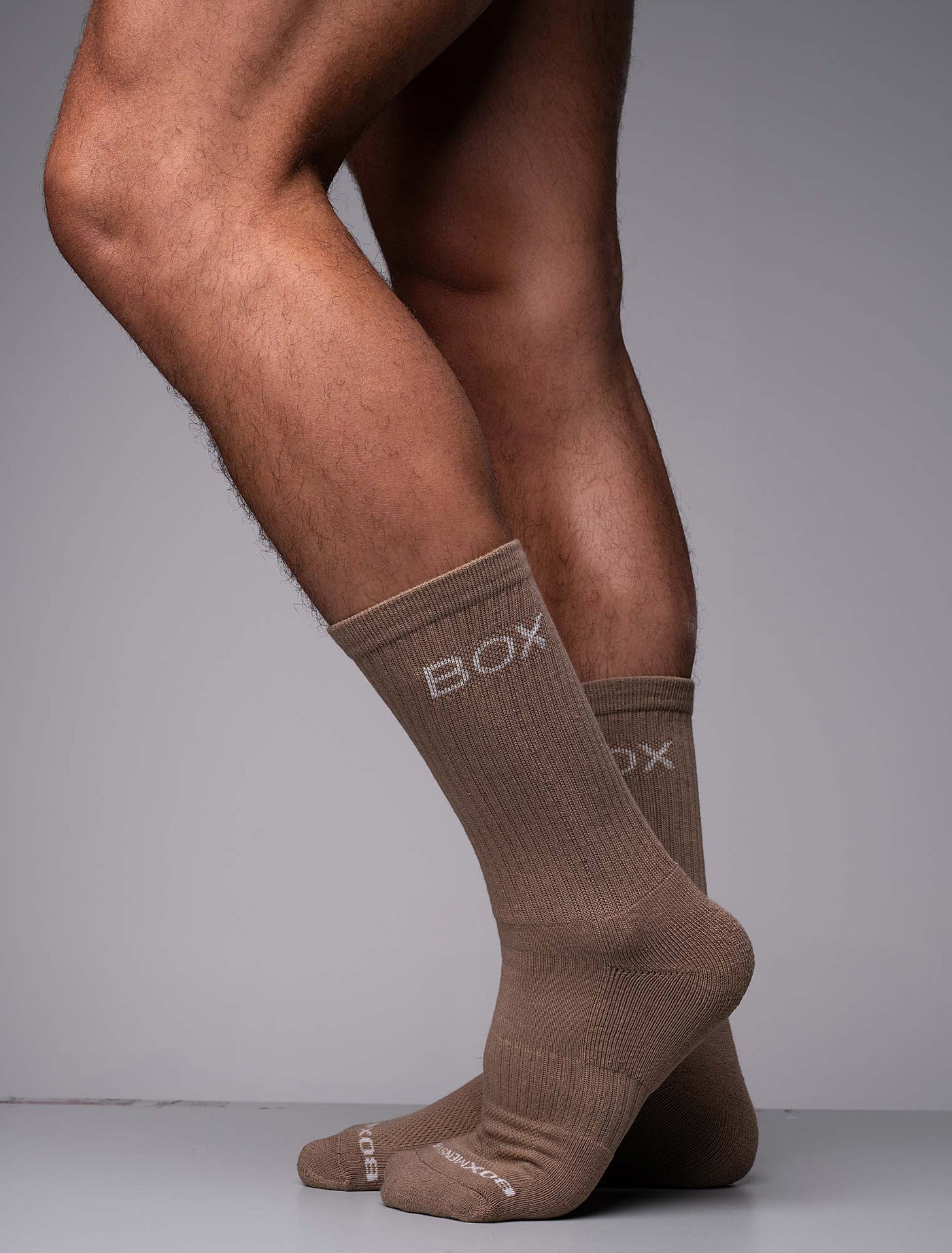 Essentials Rib Crew Socks - Taupe