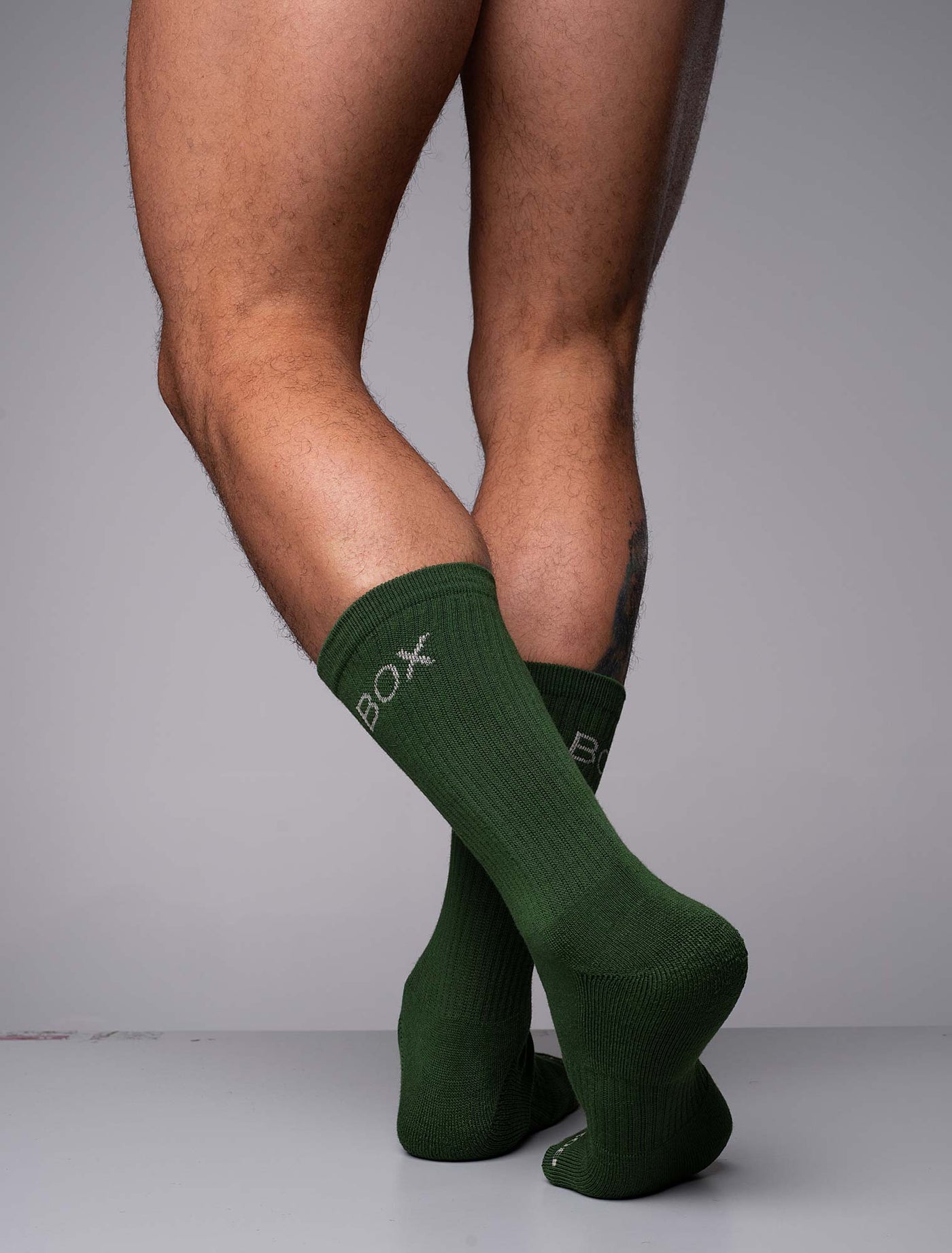 Essentials Rib Crew Socks - Forest Green