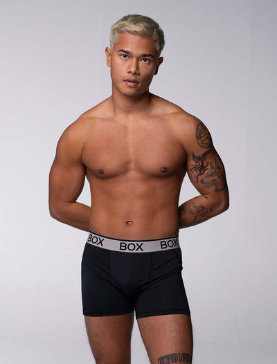 Mens Sports Boxers - Black Intensity