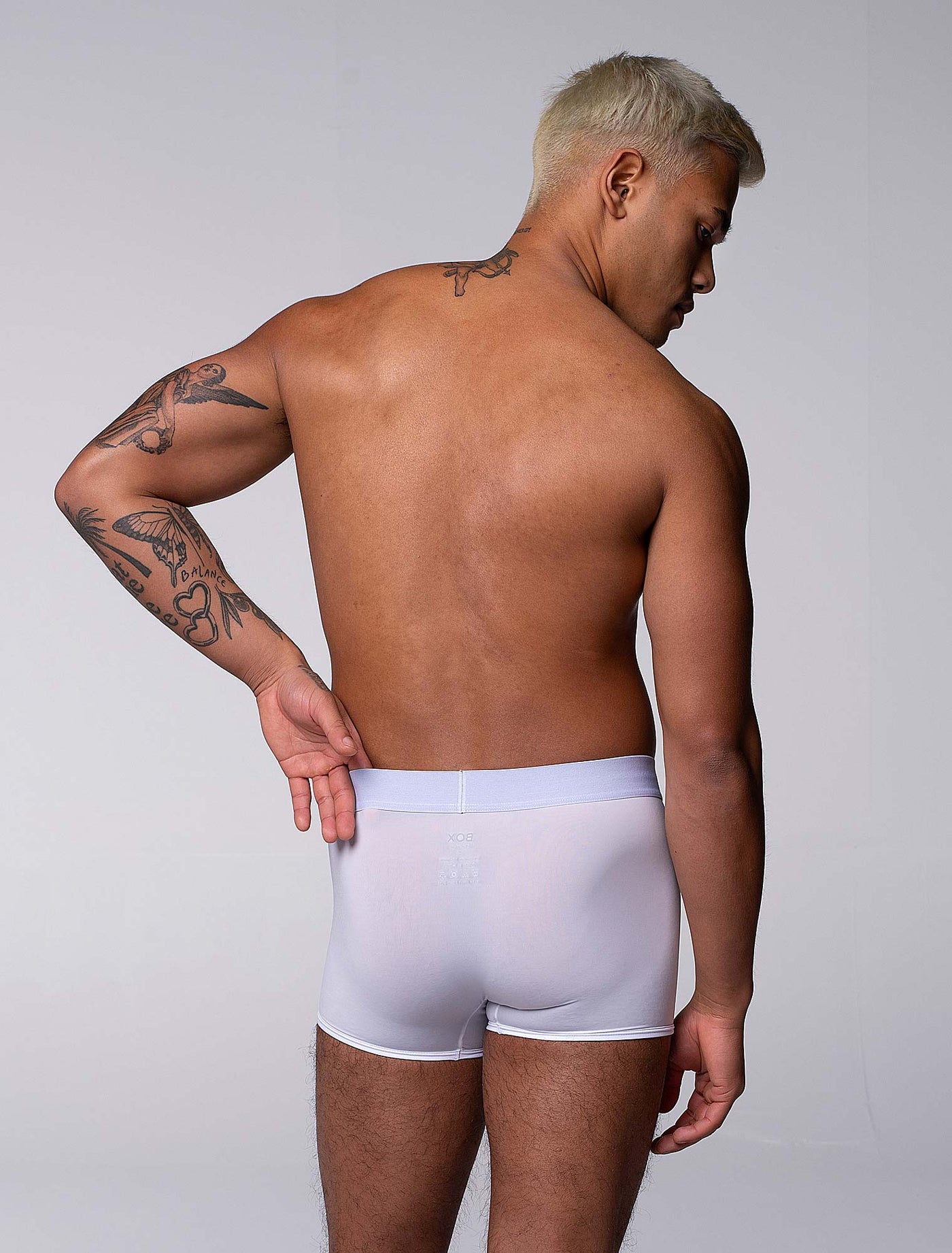 Mens Boxers: Defined Crotch - White