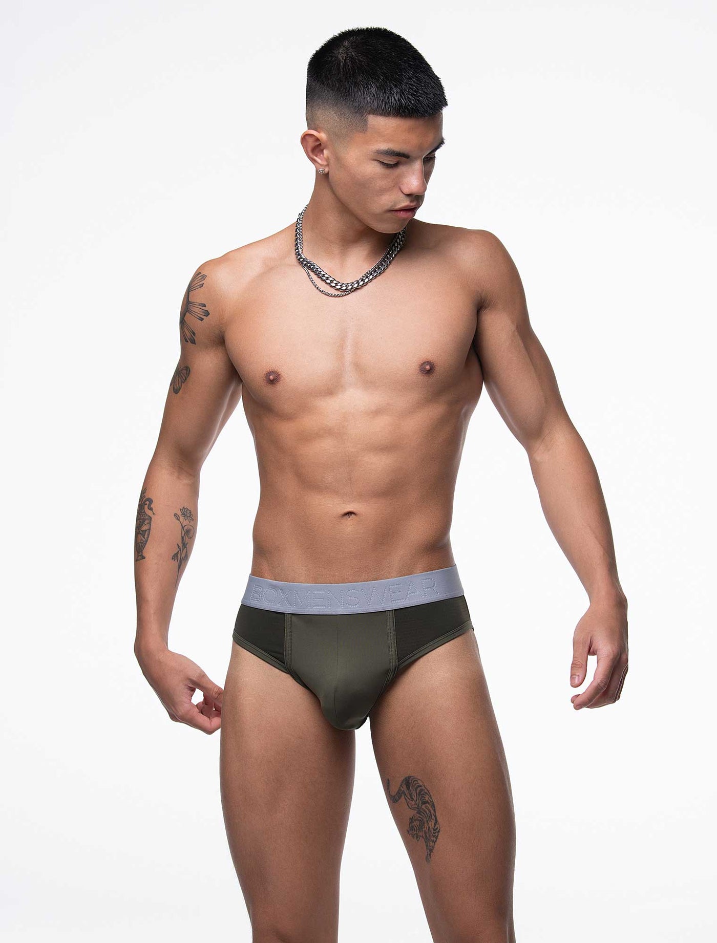 Mesh Panel Briefs - Château Green