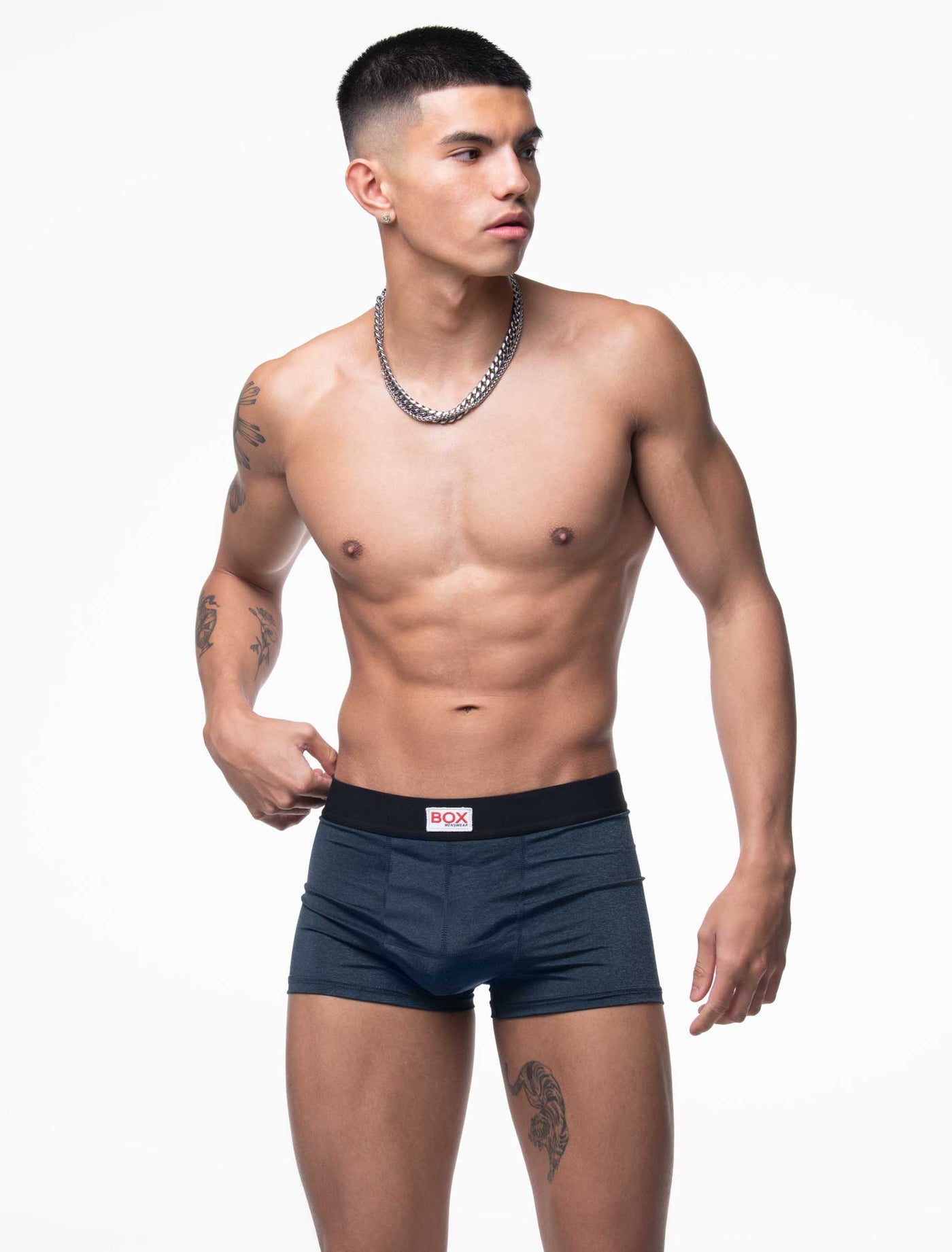 Marl Moment Boxers - Platinum Navy