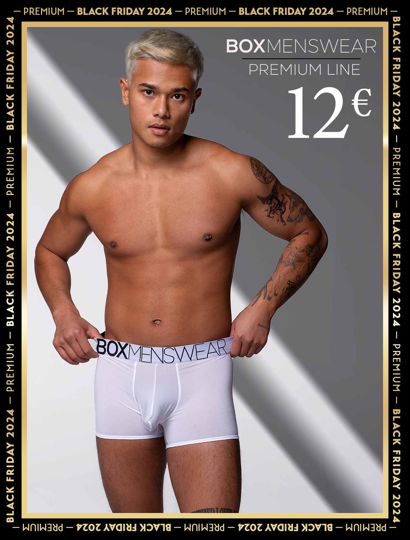 Mens Boxers: Defined Crotch - White