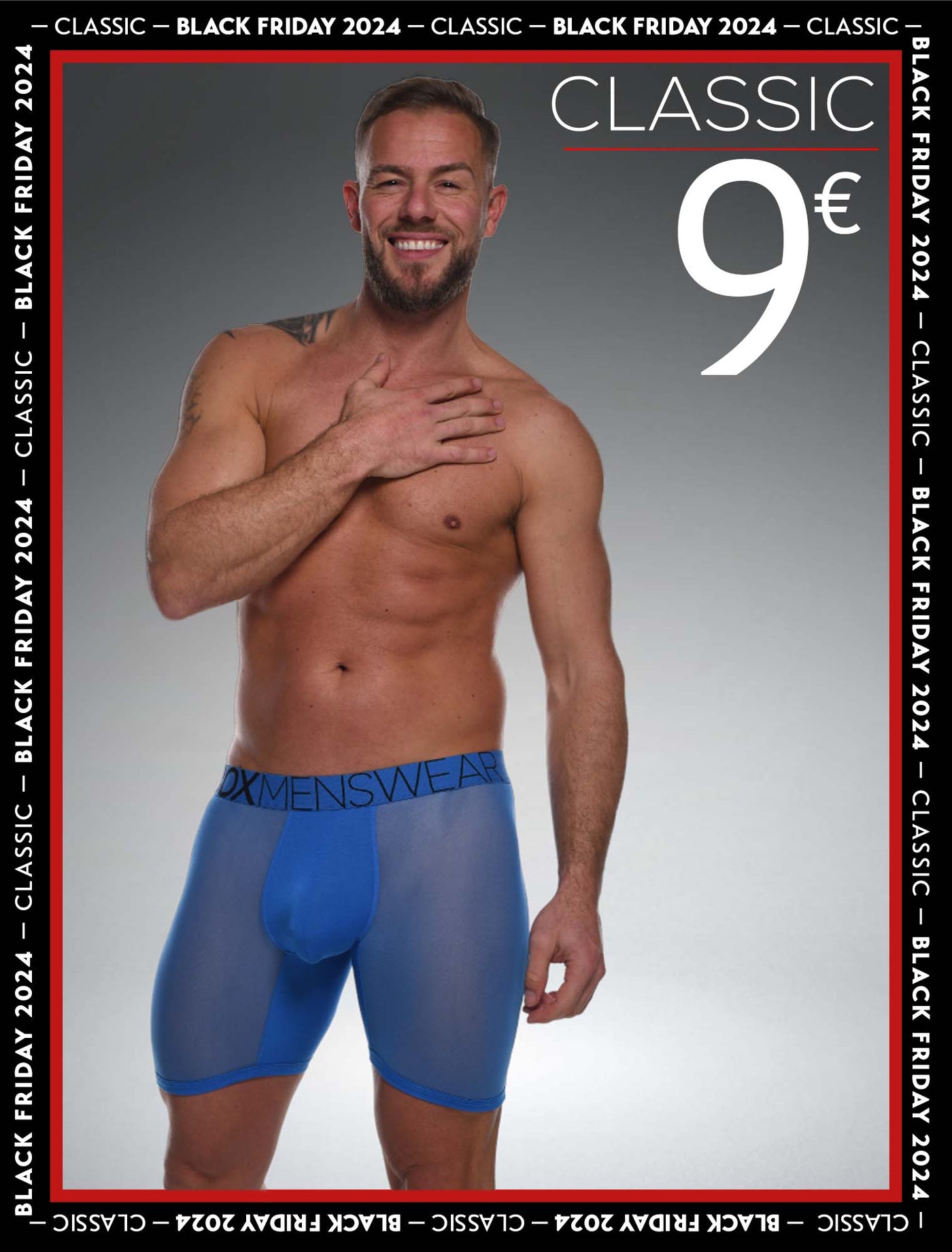 King Fit Mesh Panel - Transparent Crotch: Serious Blue