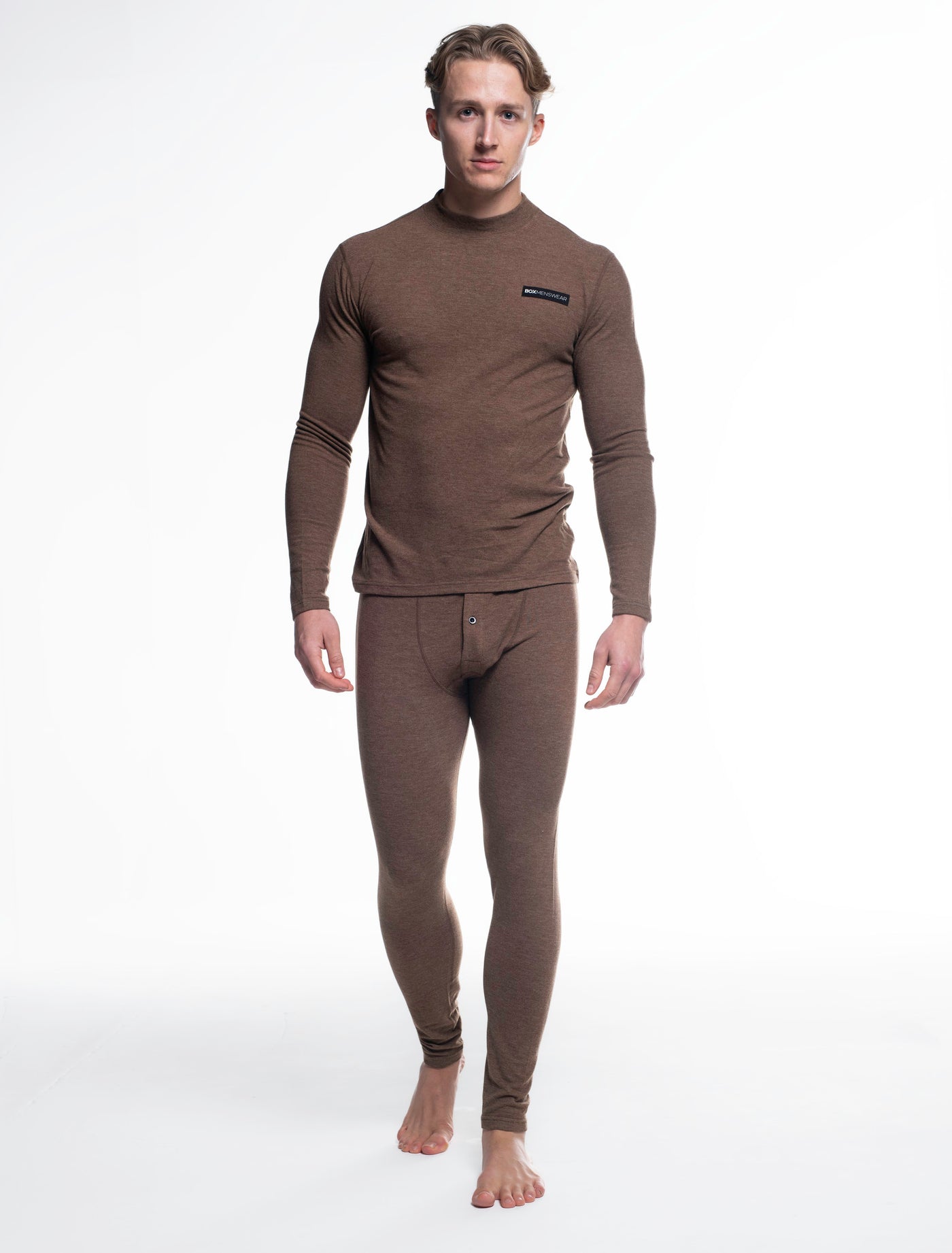 Mens Fleece Leggings & Top Set - Caramel